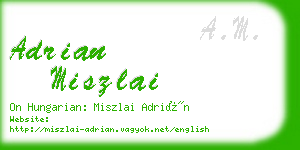 adrian miszlai business card